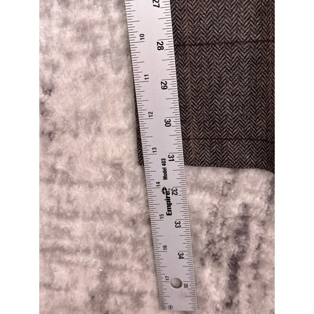 New Banana Republic Pants 33 x 32 Italian Wool Tailored Slim Windowpane Tweed